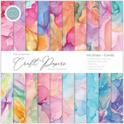 Craft Consortium Designpapier - Ink Drops Candy Paper Pad